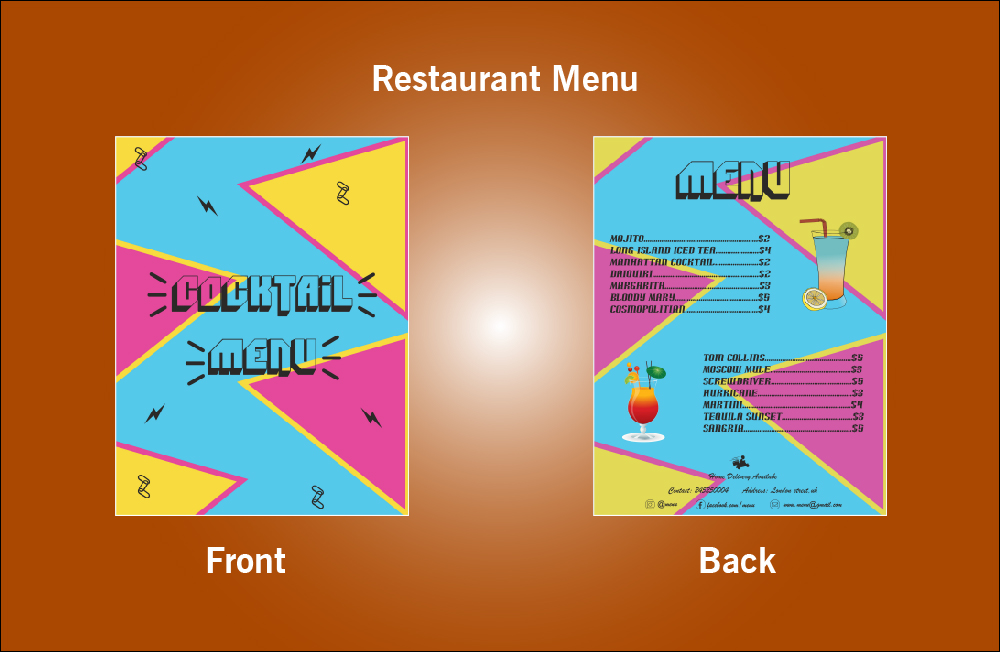 Restaurant Cocktail Menu - S13 (8.5x11)