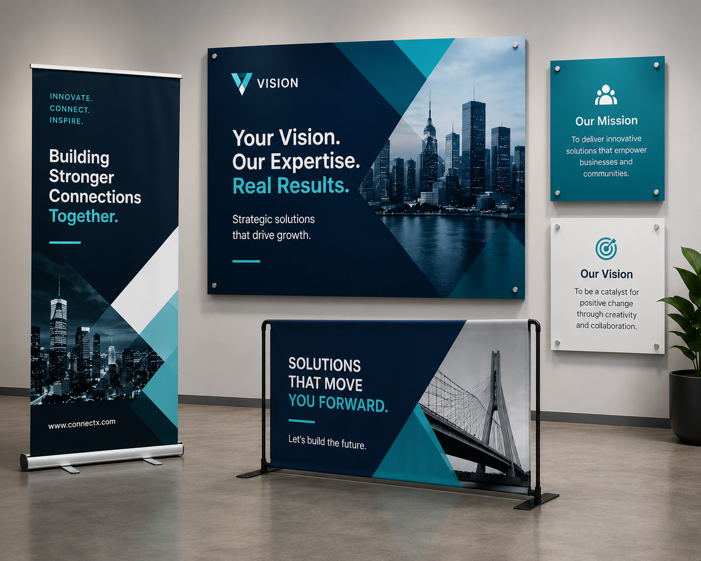 Exhibit graphics and mounted panels
