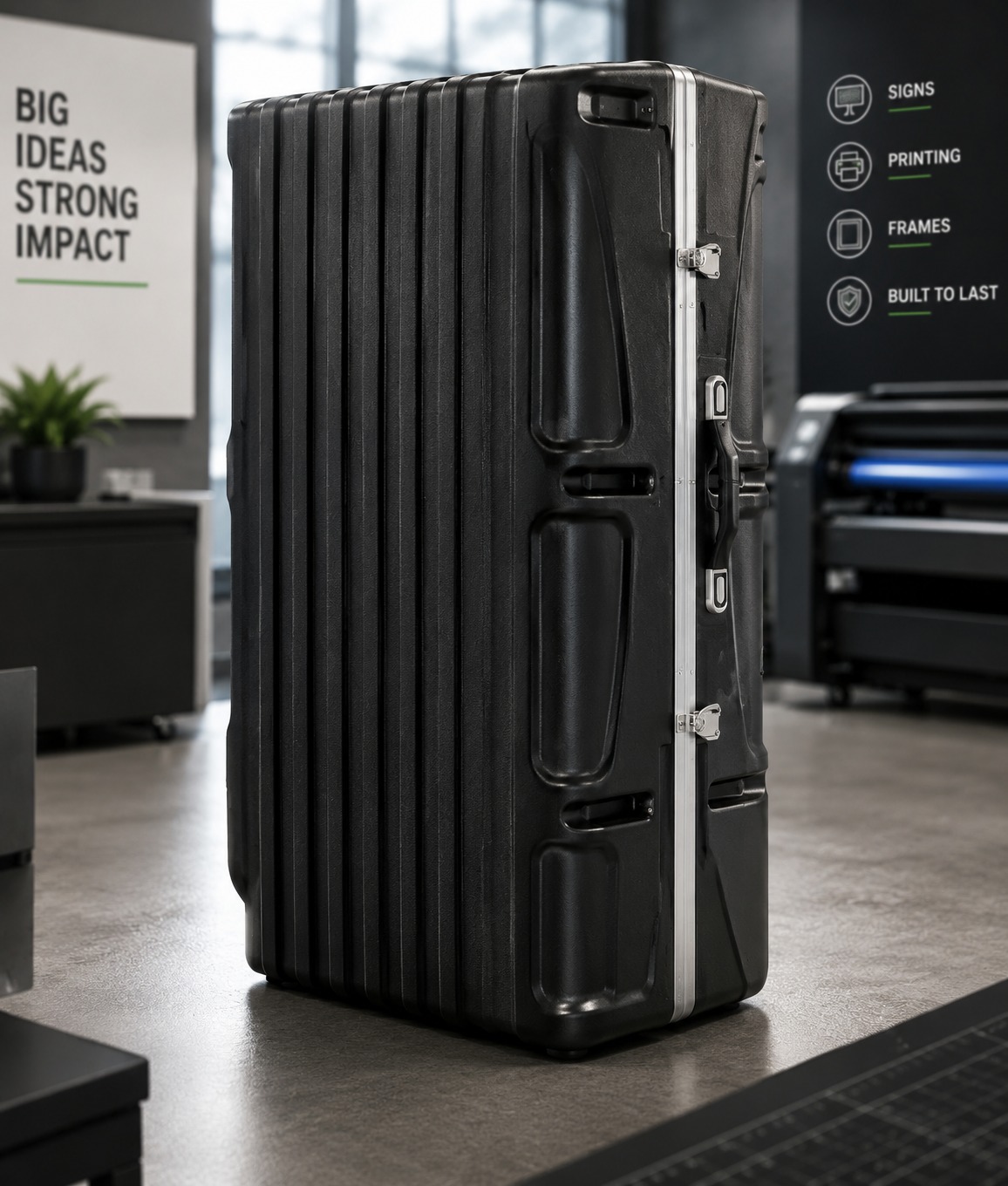 Hard counter case for trade-show displays