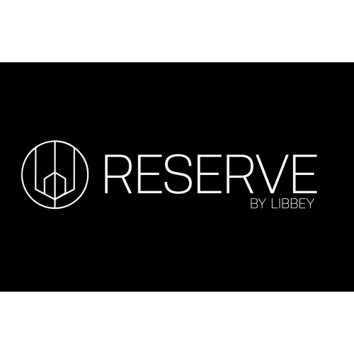 Reserve by Libbey White on Black Logo Sign 11x17